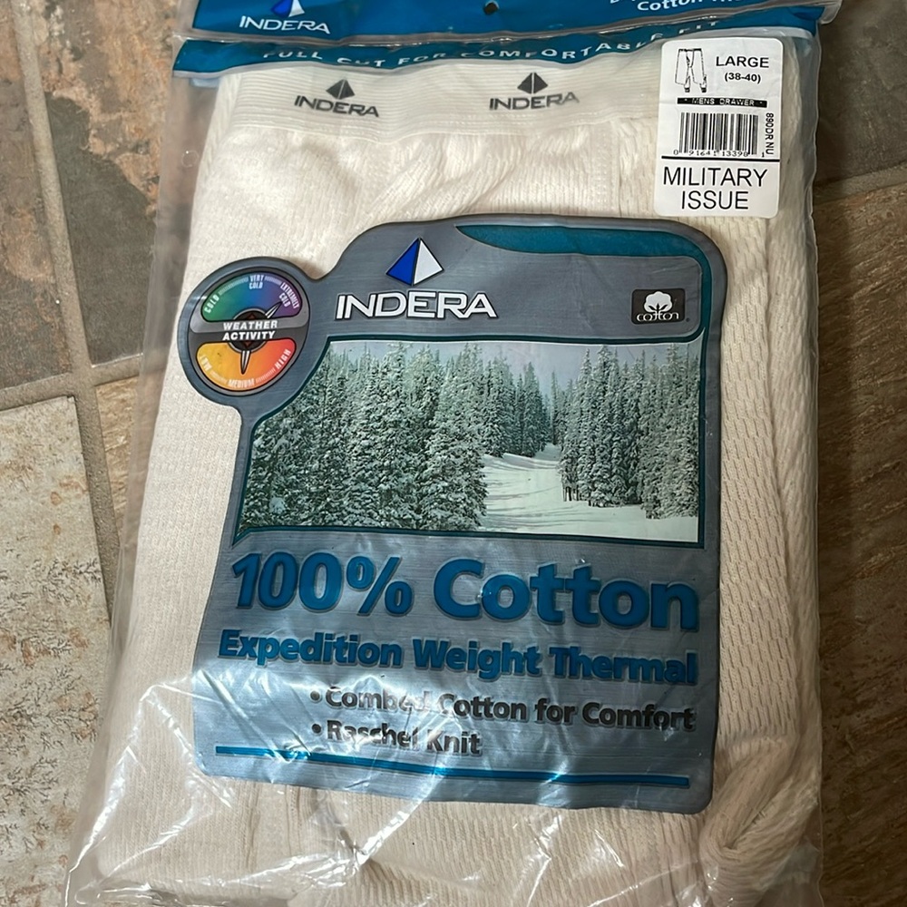 NWT Indera Men's Raschel Knit Heavyweight Pant